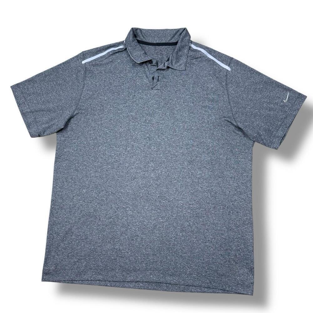Nike Dri-FIT Polo Shirt Golf Tour Performance Men’sXL Grey Heather Stripes Sport